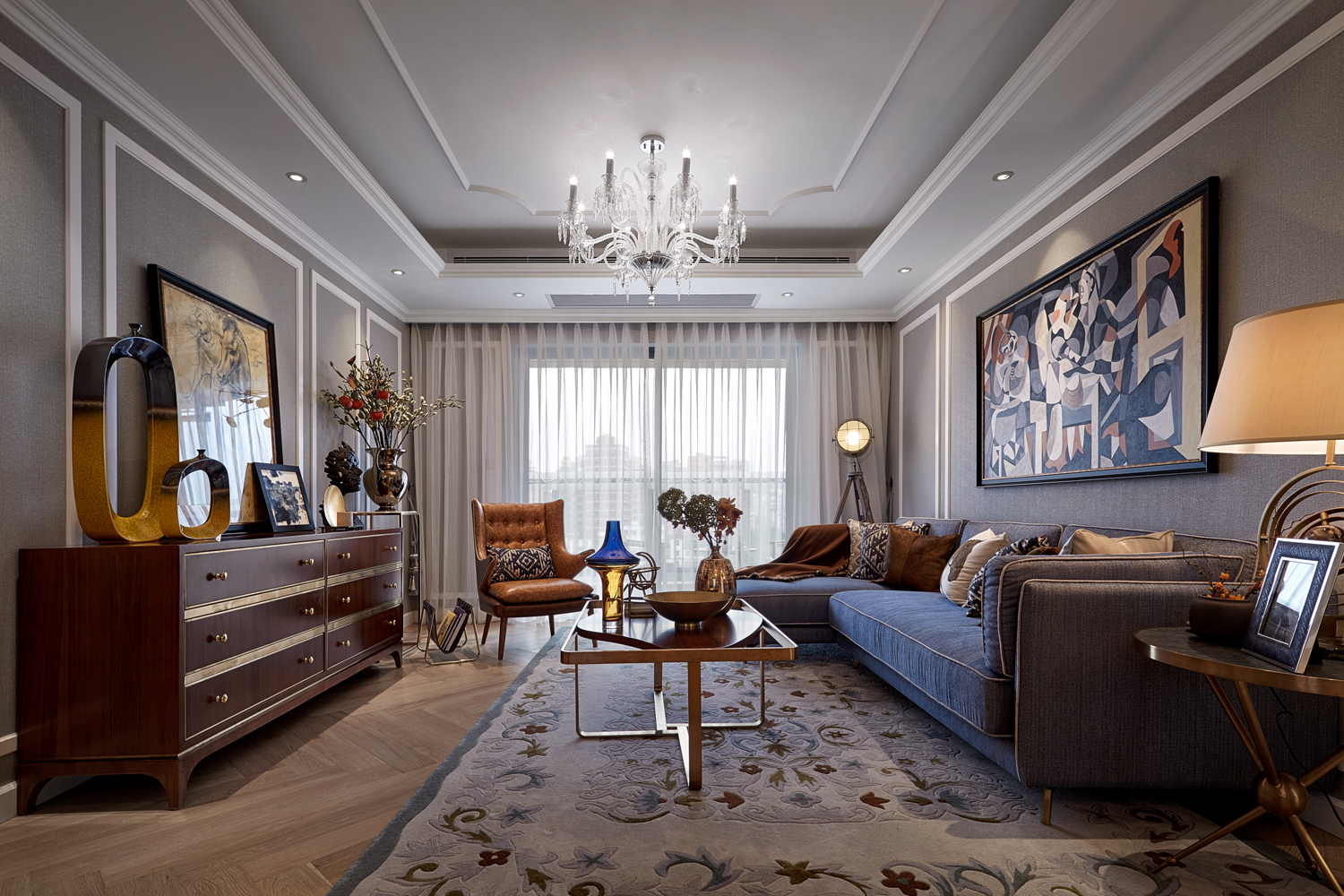 200m²美式乡村风格家装案例1-